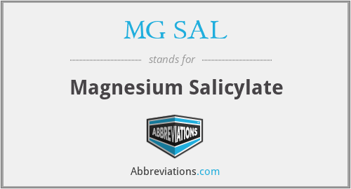 MG SAL - Magnesium Salicylate